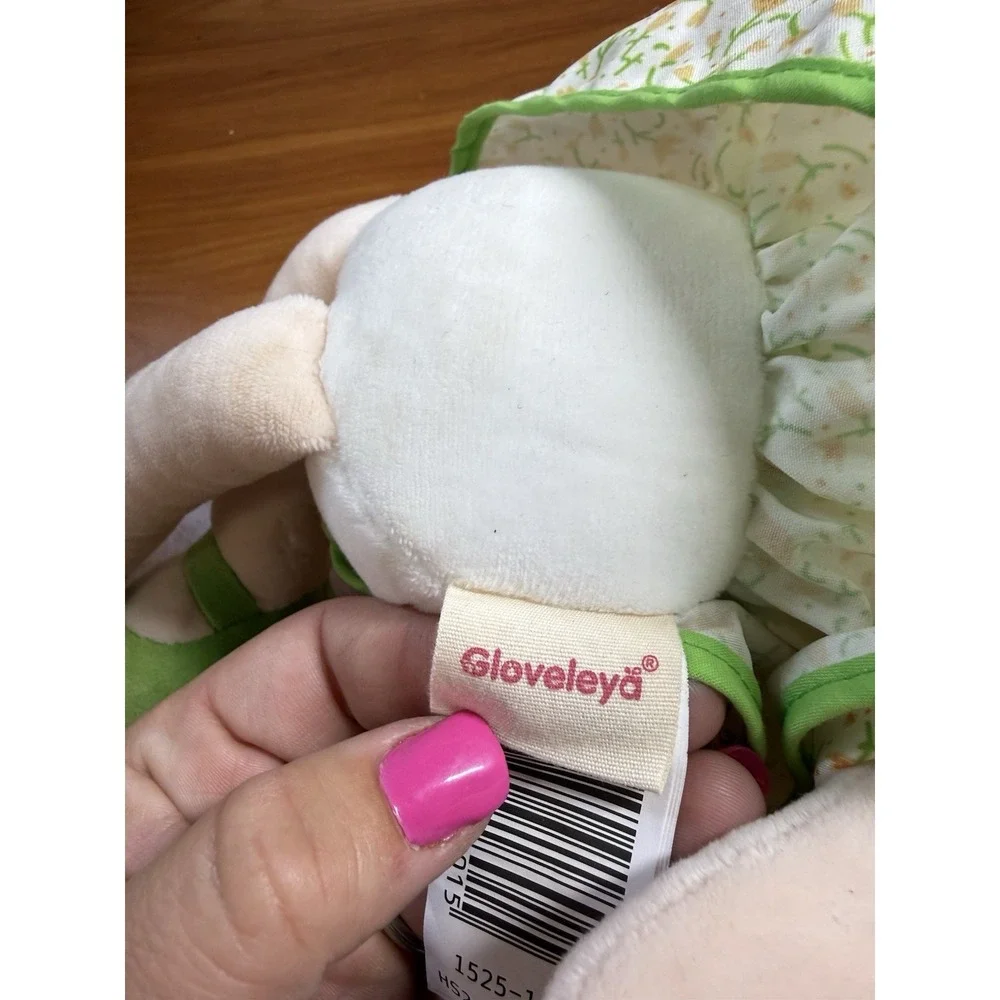 Gloveleya Baby Girl Plush Soft Doll Green Flower Fairy Dress 16''